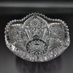American Brilliant Cut Glass Dish (ABP) 5" Trinket or Candy Dish